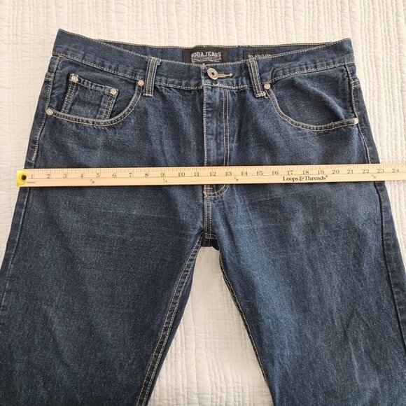 Moda Relaxed Fit Jeans Men's 38x32 Straight Leg Medium Rise Dark Wash Stretch` - Picture 7 of 16